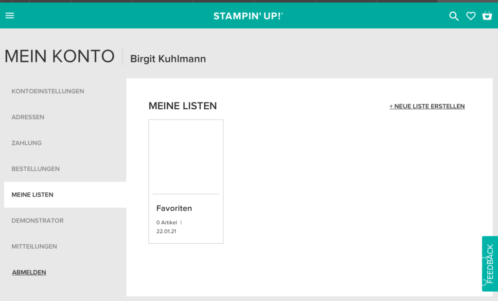 Onlineshop - Listen