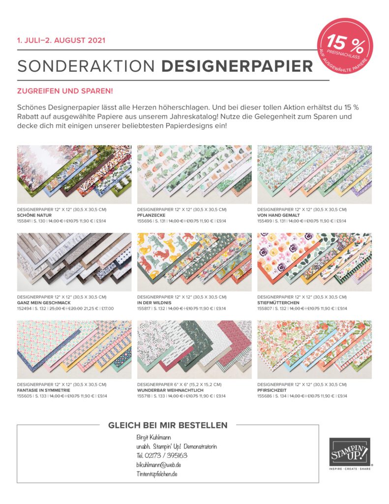 Designpapiere Sonderaktion